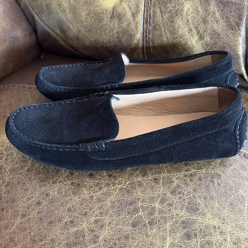 M. Gemi women’s size 38 - 8 Made in Italy Black Suede Flat Loafer shoes - Picture 3 of 6